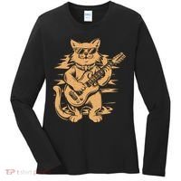 Rock Cat Playing Guitar Rock Kitty Funny Guitar Cat Women's Long Sleeve Shirt thumb 0