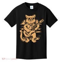 Rock Cat Playing Guitar Rock Kitty Funny Guitar Cat Kids T-Shirt thumb 0