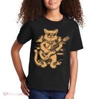 Rock Cat Playing Guitar Rock Kitty Funny Guitar Cat Kids T-Shirt thumb 2