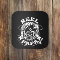 Reel Cool Papa Fish Fishing Shirt Father's Day Coaster thumb 0