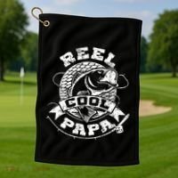 Reel Cool Papa Fish Fishing Shirt Father's Day Golf Towel thumb 1