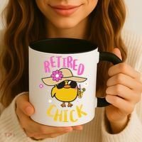 Retired Chick Pension Vacation Pensioner Retirement Chicken Gift Coffee Mug thumb 3