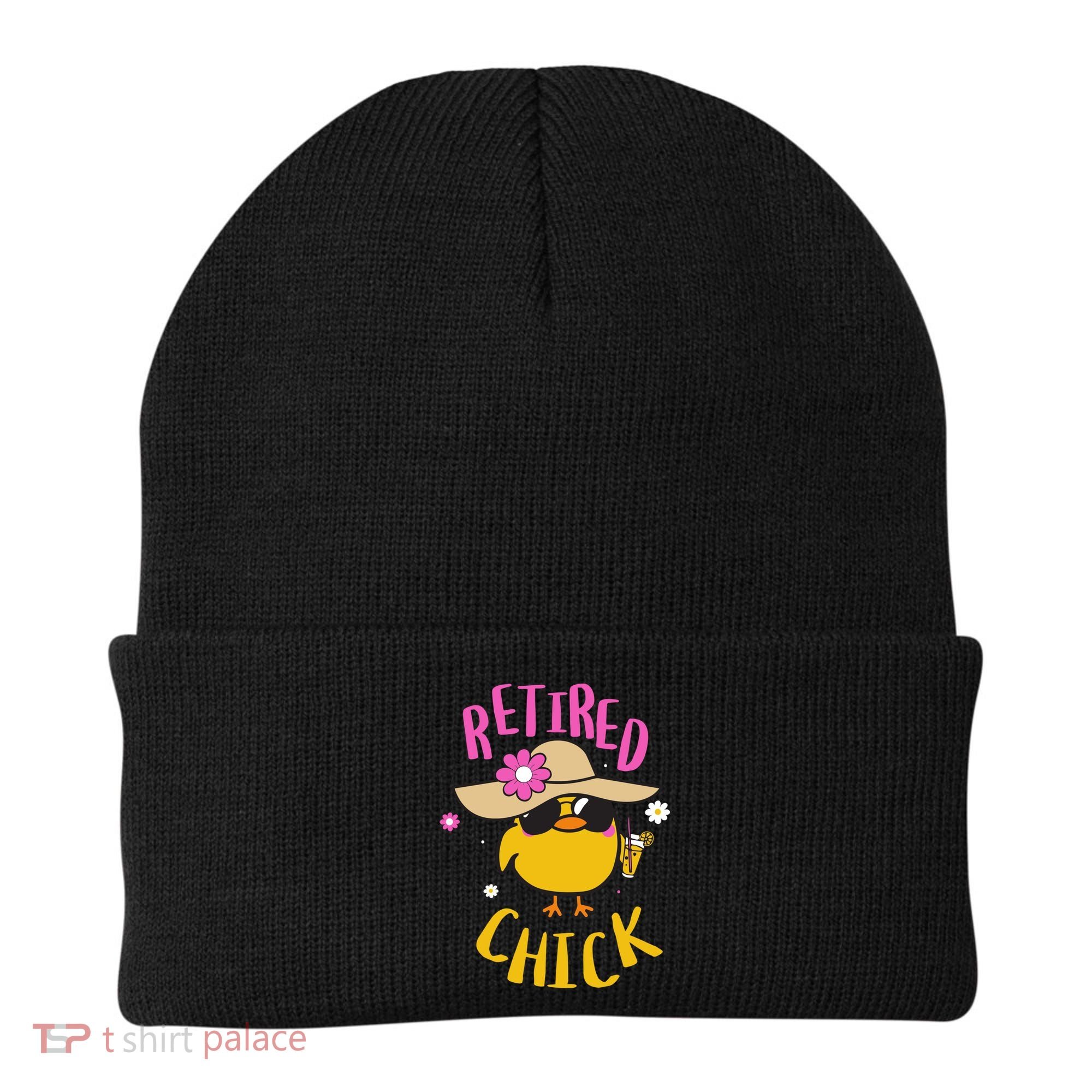 Retired Chick Pension Vacation Pensioner Retirement Chicken Gift Beanie