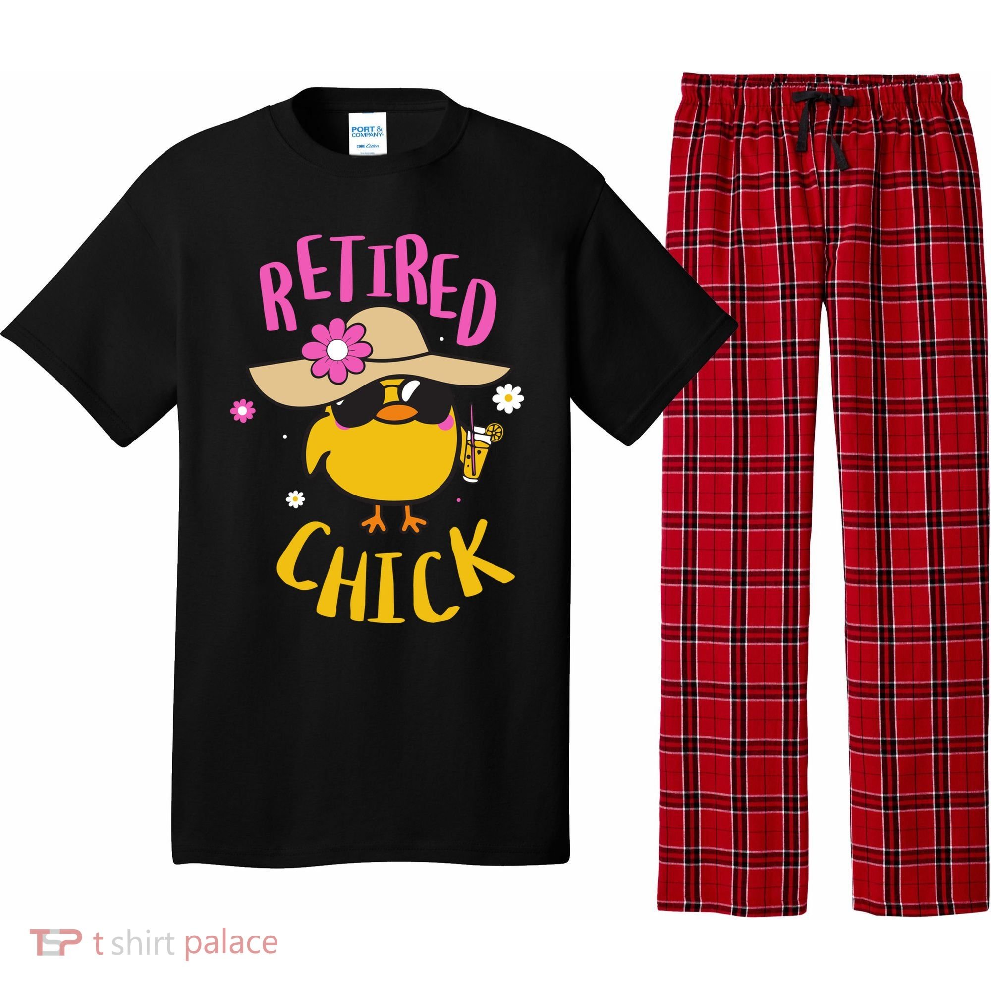Retired Chick Pension Vacation Pensioner Retirement Chicken Gift Pajama Set