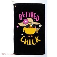 Retired Chick Pension Vacation Pensioner Retirement Chicken Gift Golf Towel thumb 0