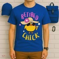 Retired Chick Pension Vacation Pensioner Retirement Chicken Gift T-Shirt thumb 6