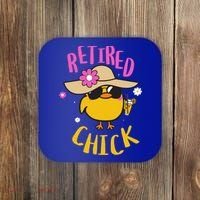 Retired Chick Pension Vacation Pensioner Retirement Chicken Gift Coaster thumb 0