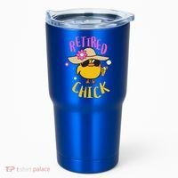 Retired Chick Pension Vacation Pensioner Retirement Chicken Gift Tumbler thumb 0