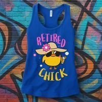 Retired Chick Pension Vacation Pensioner Retirement Chicken Gift Women's Tank Top thumb 3