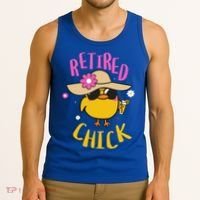 Retired Chick Pension Vacation Pensioner Retirement Chicken Gift Tank Top thumb 3