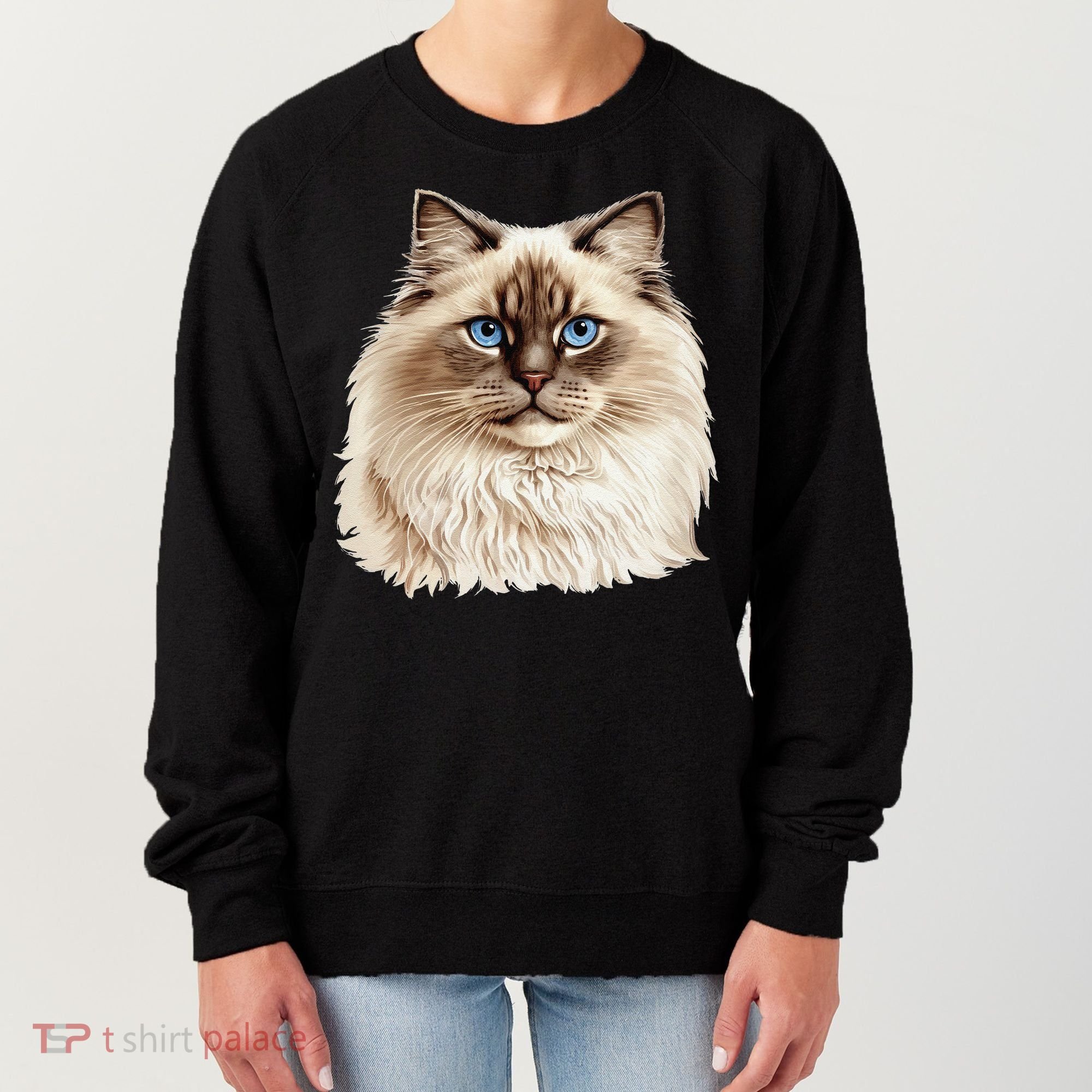 Ragdoll Cat Portrait Ragdoll Cat Head Ragdoll Cat Face Women's Sweatshirt