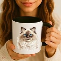 Ragdoll Cat Portrait Ragdoll Cat Head Ragdoll Cat Face Coffee Mug thumb 3