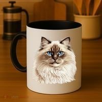 Ragdoll Cat Portrait Ragdoll Cat Head Ragdoll Cat Face Coffee Mug thumb 4