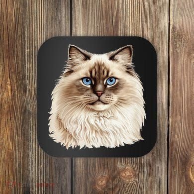 Ragdoll Cat Portrait Ragdoll Cat Head Ragdoll Cat Face Coaster