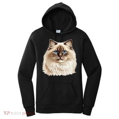 Ragdoll Cat Portrait Ragdoll Cat Head Ragdoll Cat Face Women's Hoodie