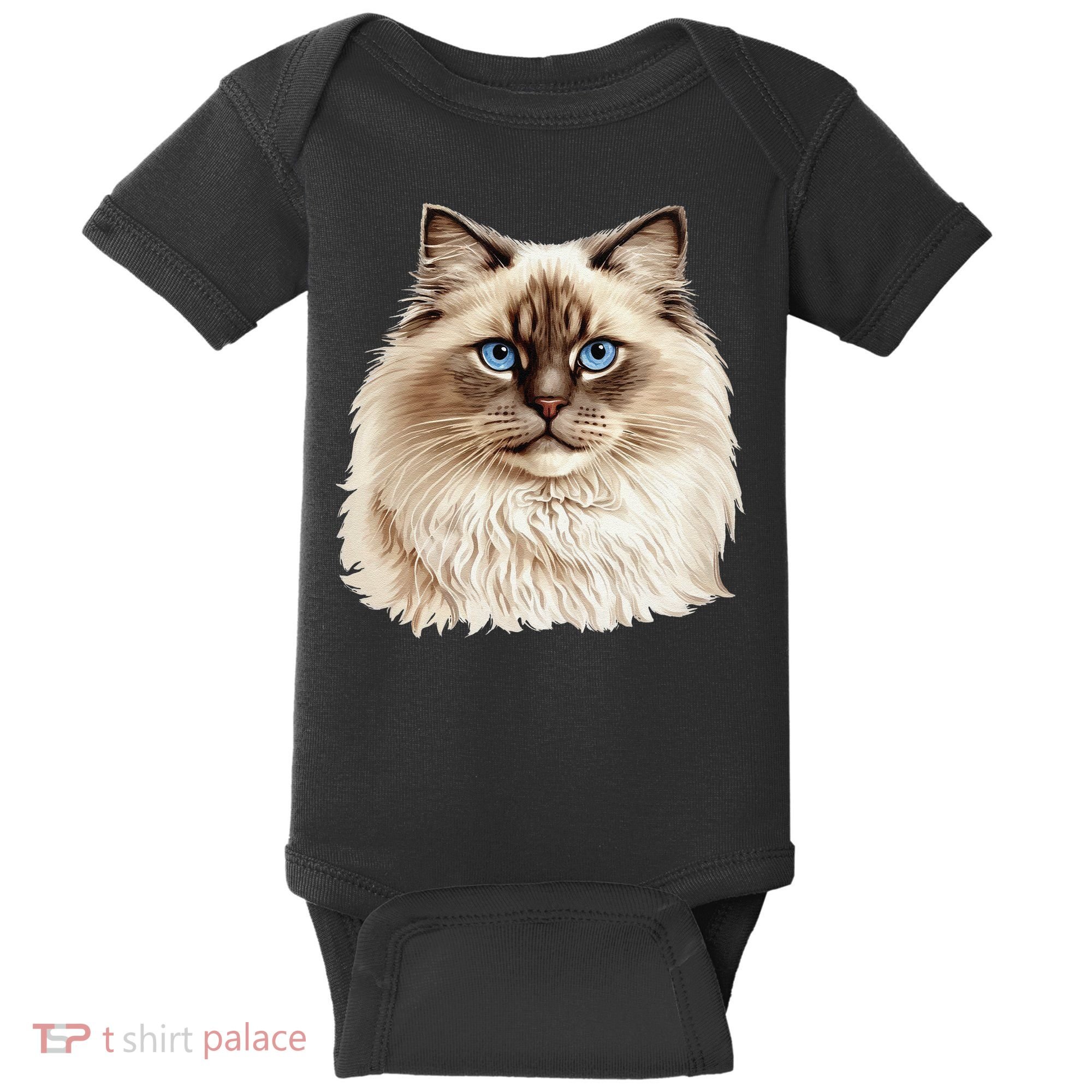 Ragdoll Cat Portrait Ragdoll Cat Head Ragdoll Cat Face Baby Bodysuit