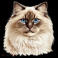 Ragdoll Cat Portrait Ragdoll Cat Head Ragdoll Cat Face Baby Bodysuit thumb 2