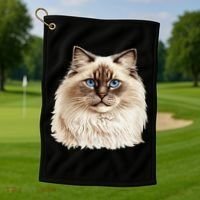 Ragdoll Cat Portrait Ragdoll Cat Head Ragdoll Cat Face Golf Towel thumb 1