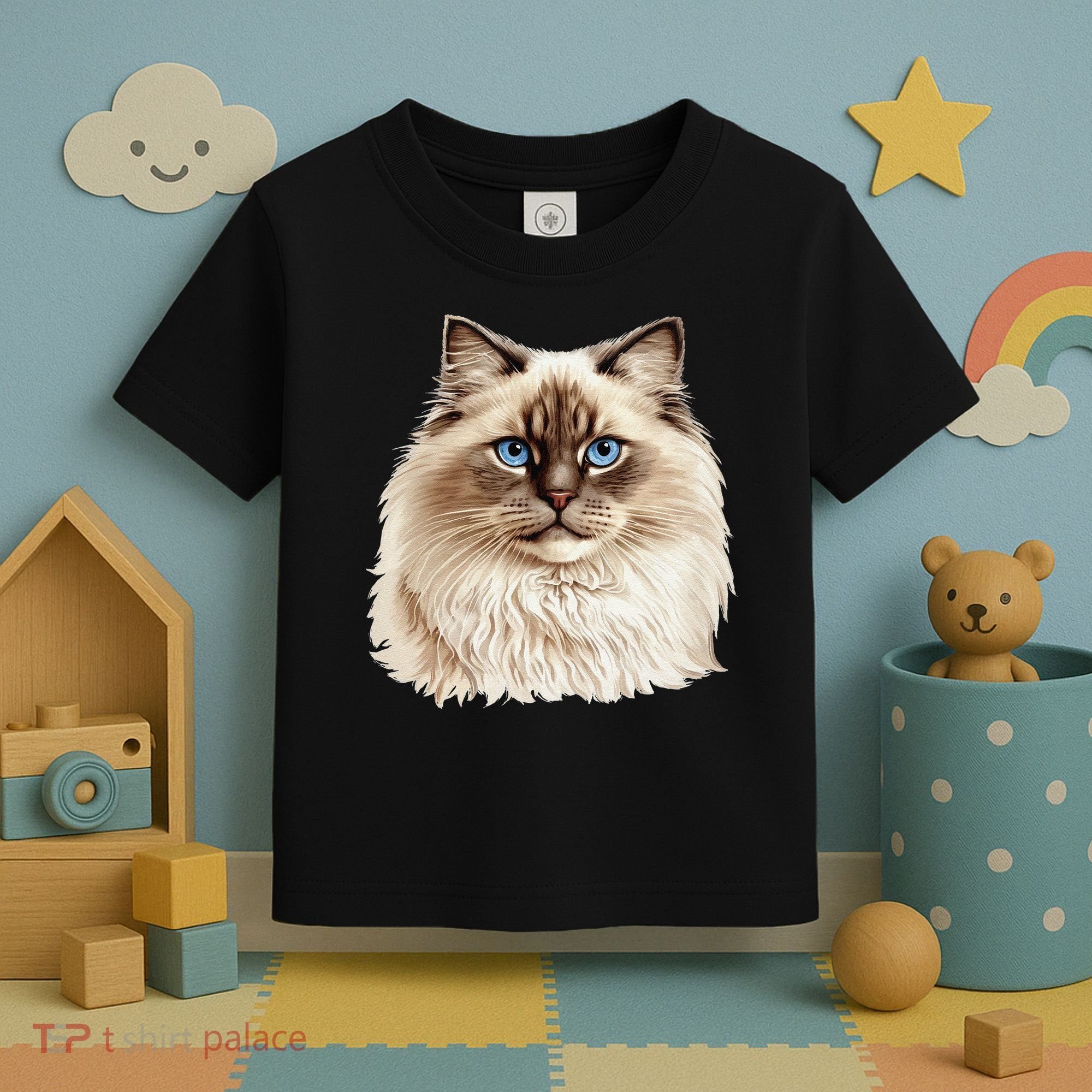 Ragdoll Cat Portrait Ragdoll Cat Head Ragdoll Cat Face Toddler T-Shirt
