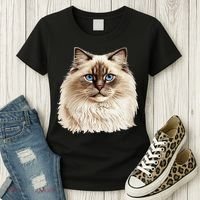 Ragdoll Cat Portrait Ragdoll Cat Head Ragdoll Cat Face Women's T-Shirt thumb 3