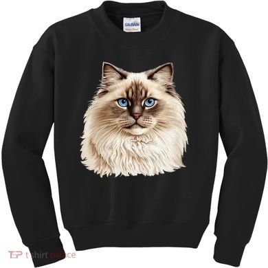 Ragdoll Cat Portrait Ragdoll Cat Head Ragdoll Cat Face Kids Sweatshirt