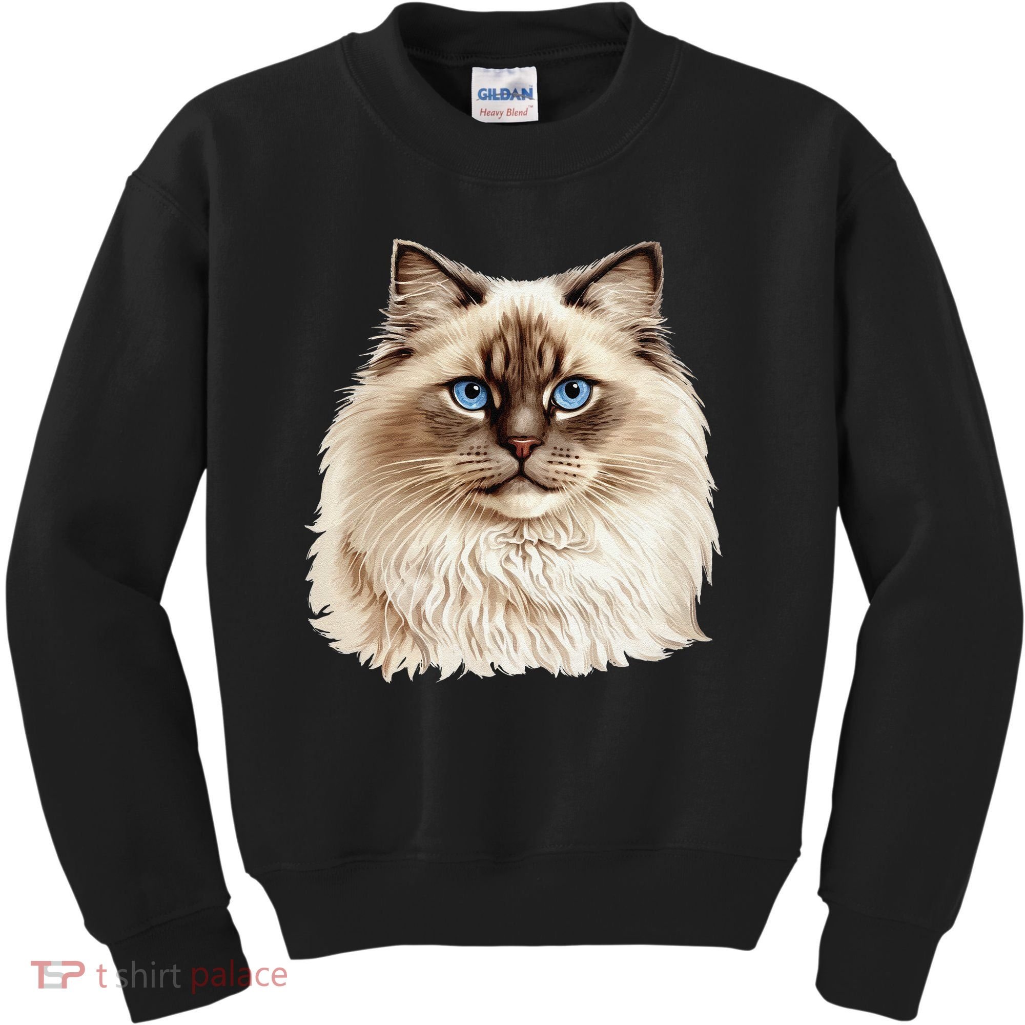 Ragdoll Cat Portrait Ragdoll Cat Head Ragdoll Cat Face Kids Sweatshirt