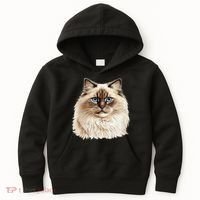 Ragdoll Cat Portrait Ragdoll Cat Head Ragdoll Cat Face Kids Hoodie thumb 0