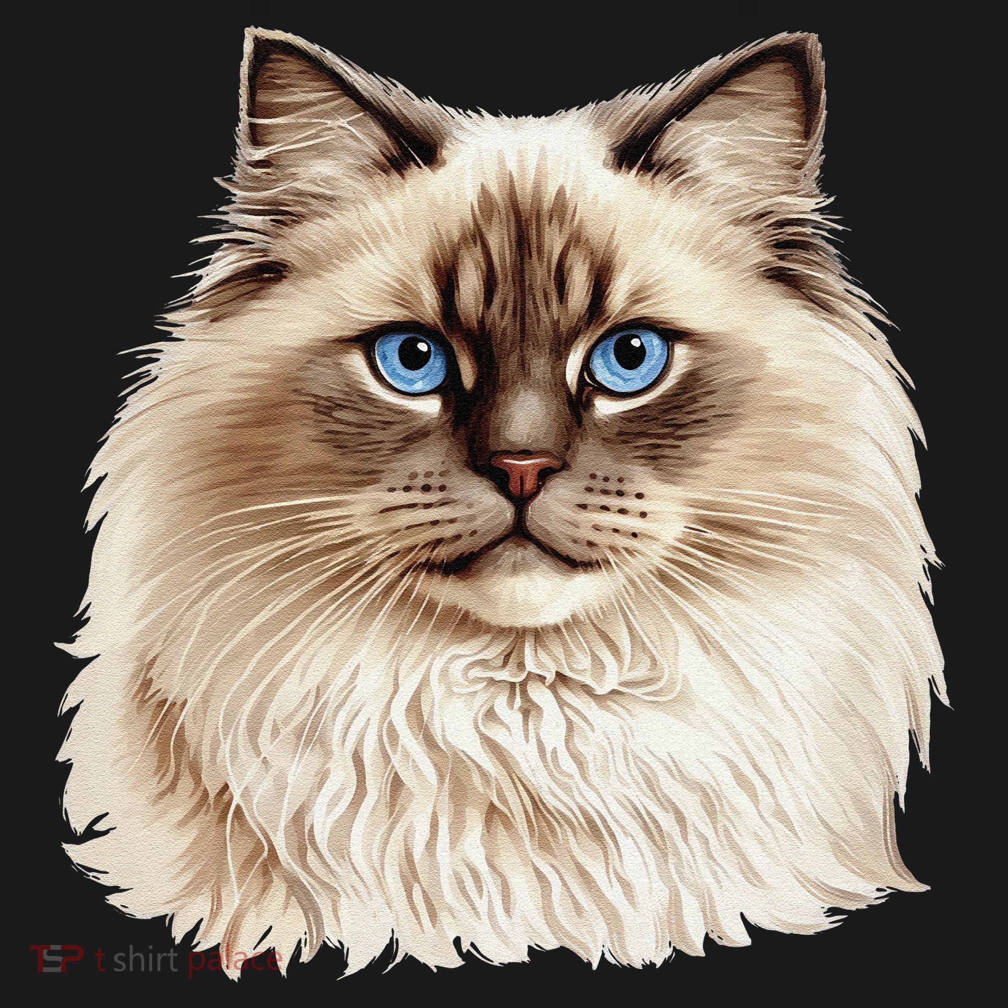 Ragdoll Cat Portrait Ragdoll Cat Head Ragdoll Cat Face Kids Long Sleeve Shirt
