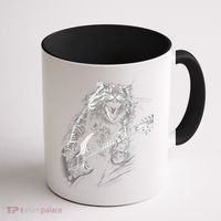 Rock Cat Playing Guitar Funny Guitar Cat Coffee Mug thumb 1
