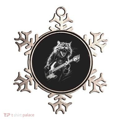 Rock Cat Playing Guitar Funny Guitar Cat Ornament