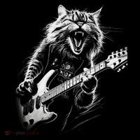 Rock Cat Playing Guitar Funny Guitar Cat Baby Bodysuit thumb 2