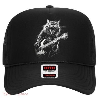 Rock Cat Playing Guitar Funny Guitar Cat Hat