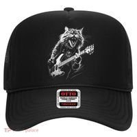 Rock Cat Playing Guitar Funny Guitar Cat Hat thumb 0