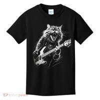 Rock Cat Playing Guitar Funny Guitar Cat Kids T-Shirt thumb 0