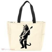 Rock Cat Playing Guitar Funny Guitar Cat Tote Bag thumb 0