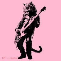 Rock Cat Playing Guitar Funny Guitar Cat Coaster thumb 2