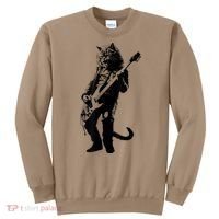 Rock Cat Playing Guitar Funny Guitar Cat Sweatshirt thumb 0