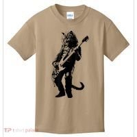 Rock Cat Playing Guitar Funny Guitar Cat Kids T-Shirt thumb 0