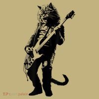 Rock Cat Playing Guitar Funny Guitar Cat Kids T-Shirt thumb 2