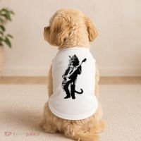 Rock Cat Playing Guitar Funny Guitar Cat Doggie Tank thumb 2