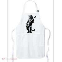 Rock Cat Playing Guitar Funny Guitar Cat Apron thumb 0
