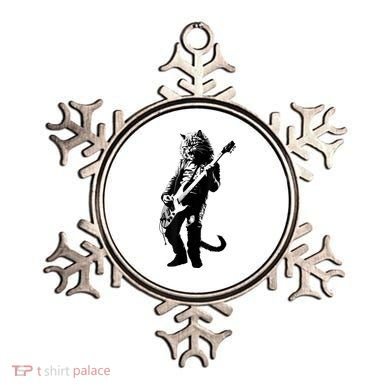 Rock Cat Playing Guitar Funny Guitar Cat Ornament