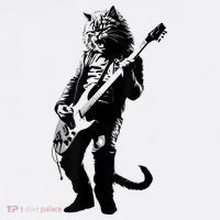Rock Cat Playing Guitar Funny Guitar Cat Ornament thumb 1