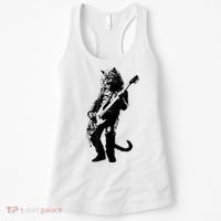 Rock Cat Playing Guitar Funny Guitar Cat Women's Tank Top thumb 0