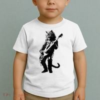 Rock Cat Playing Guitar Funny Guitar Cat Toddler T-Shirt thumb 2