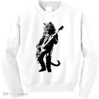 Rock Cat Playing Guitar Funny Guitar Cat Kids Sweatshirt thumb 0