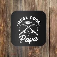 Reel Cool Papa Fishing Fisher Gift For Dads Coaster thumb 0