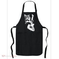 Rock Cat Playing Guitar Funny Guitar Cat Apron thumb 0