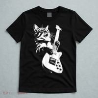 Rock Cat Playing Guitar Funny Guitar Cat T-Shirt thumb 5