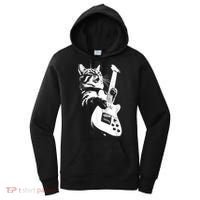 Rock Cat Playing Guitar Funny Guitar Cat Women's Hoodie thumb 0
